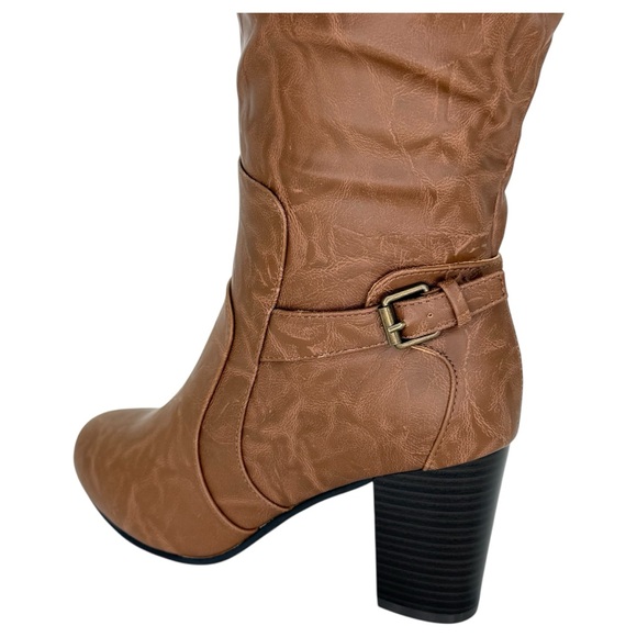 Journee Collection Carver Tan Knee High Wide Calf Womens Boots Size 8.5M - Picture 7 of 12